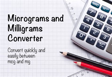 Convert mcg to mg (Micrograms to Milligrams)