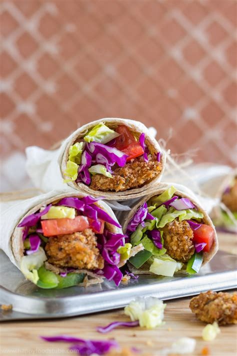 Whole Wheat Crispy Popcorn Chicken Wrap - Happy Foods Tube