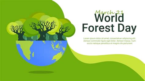 Premium Vector | World forest day poster template