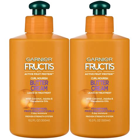 Garnier Fructis Curl Nourish Butter Cream Leave-In Conditioner for Curly Hair, 2 count - Walmart.com