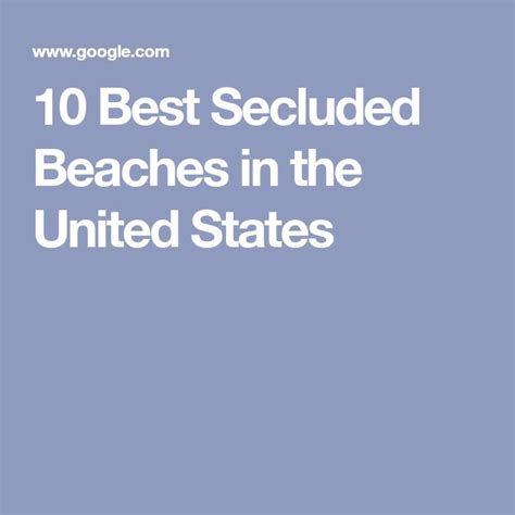 15 Best Secluded Beaches in the US | Secluded beach, Beach, Best