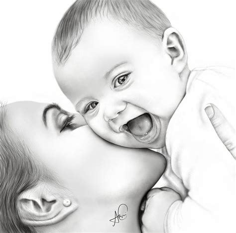 Sketch Of Mother And Baby at PaintingValley, mom and baby HD wallpaper ...