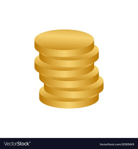 Stack coins logo icon design template Royalty Free Vector