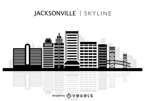 Jacksonville Skyline Silhouette - Vector Download