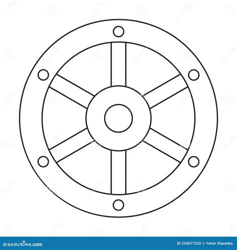 Wooden Wheel Outline Vector Icon.Outline Vector Illustration Wagon. Isolated Illustration of ...