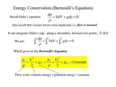 PPT - Energy Conservation (Bernoulli’s Equation) PowerPoint Presentation - ID:5104059