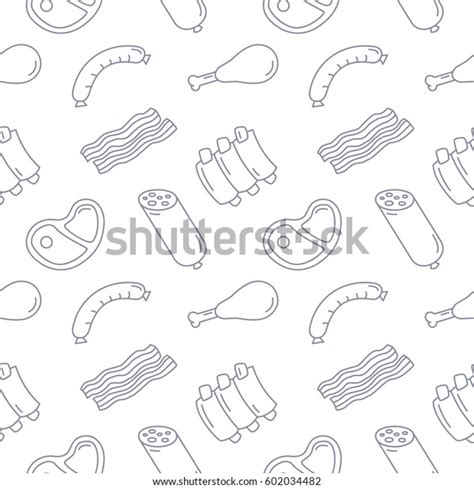 Meat Background Seamless Vector Pattern Stock Vector (Royalty Free) 602034482 | Shutterstock