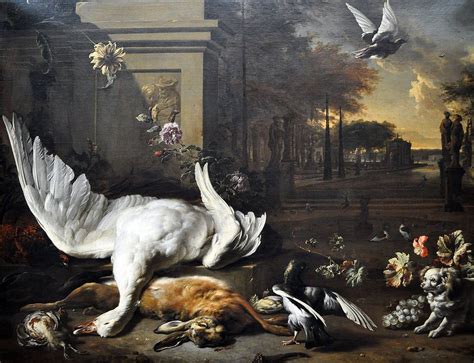 Jan Weenix (1642-1719) Still Life with Swan and Game before a Country Estate (1685) Dutch, oil ...