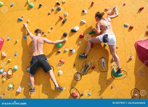 Bouldering Wall editorial stock image. Image of women - 6437049