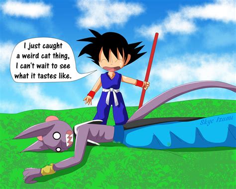 Goku caught Beerus for dinner by Skye-Izumi on DeviantArt