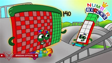 Numberblocks 14 Meet Numberblocks 140 Playing Skateboard Summer Activity | Numberblocks Fanmade ...