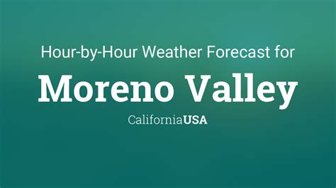 Hourly forecast for Moreno Valley, California, USA