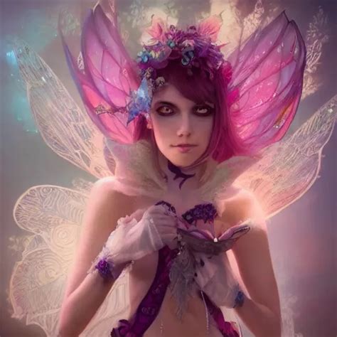 portrait of cute punk fairy with large glowing eyes,... | OpenArt