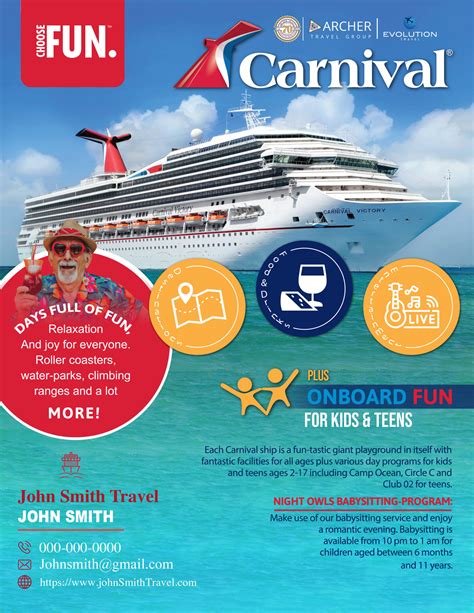 Carnival Cruise Flyer - Onboard Fun - Archer | Evolution Travel Shop