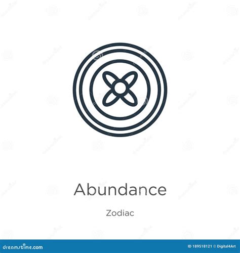 Abundance Icon. Thin Linear Abundance Outline Icon Isolated on White Background from Zodiac ...