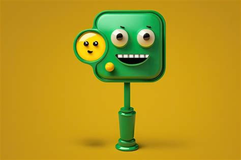 Premium AI Image | Happy green square with eyes and a smiley face Generative AI