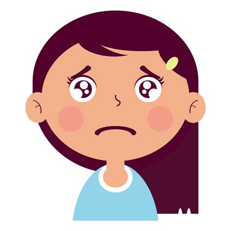 girl sad face cartoon cute 14604248 PNG