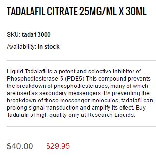 Liquid Tadalafil Review: Research Chemical for Treatment of ED