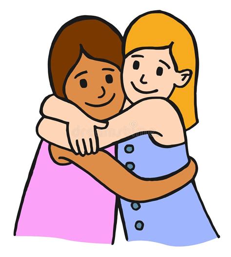 Hugging children friends stock vector. Image of cartoonish - 69652998