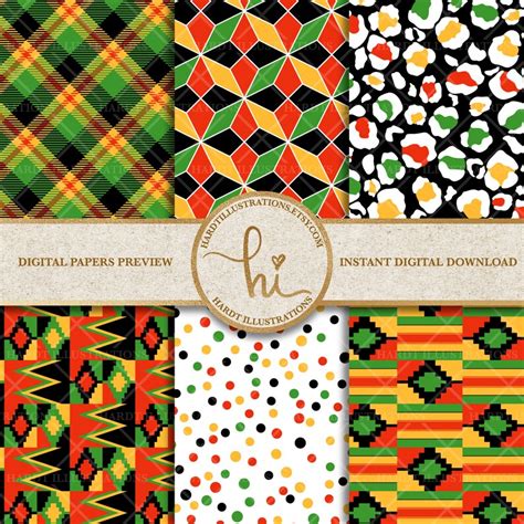 Kwanzaa Digital Paper Printable African Kente Cloth Kwanzaa | Etsy