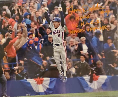 Lenny Dykstra Autographed 8x10 Photo Inscribed 1986 NLCS Walk Off HR ORANGE - SportsGraphing