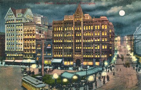 Night Scene Postcards - Pioneer Square, Seattle by Yesterdays-Paper on DeviantArt