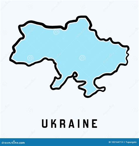 Ukraine map outline stock vector. Illustration of stylized - 102164713