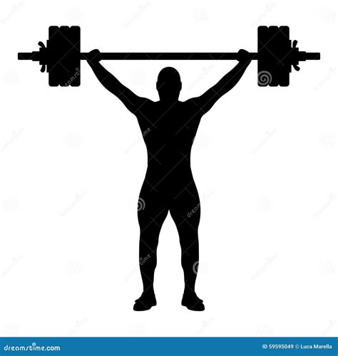 Weight Lifter Silhouette Stock Vector - Image: 59595049