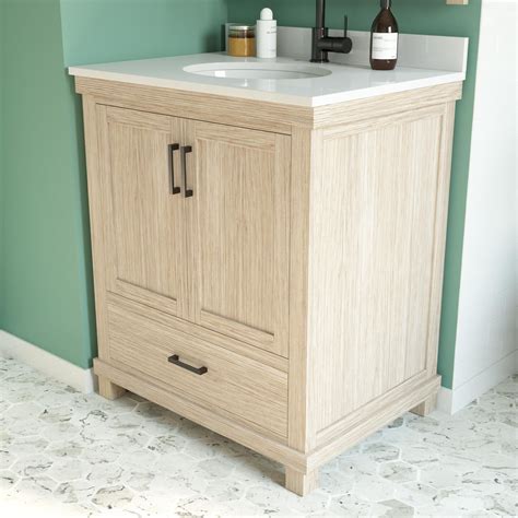 DHP Sunnybrooke 30 Inch Bathroom Vanity w/ Sink, Rustic White - Walmart.com