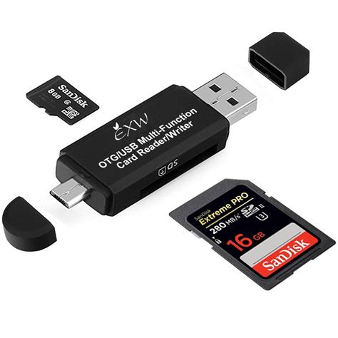 Micro USB OTG Convert To Usb 2.0 Adapter Micro Sd and Memory Card Reader Black 768430744603 | eBay