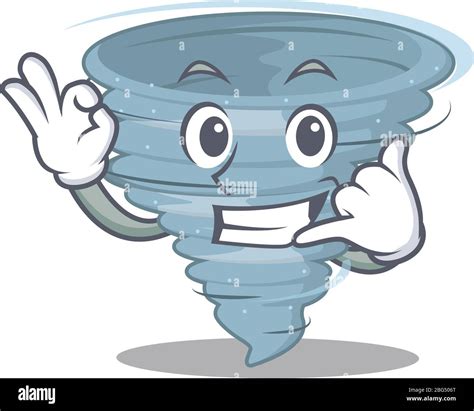 Cartoon design of tornado with call me funny gesture Stock Vector Image ...