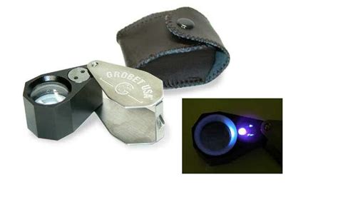 10x Jewelers Loupe With LED & UV Eye Loupe With Light Leather Case ...