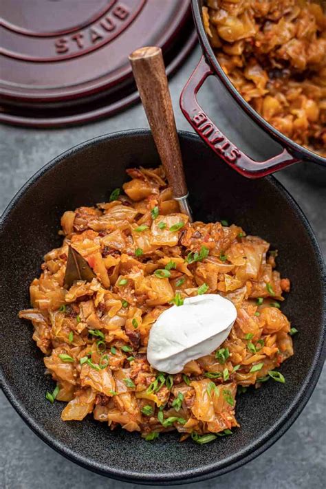 One Pot Braised Cabbage Recipe with Bacon - Let the Baking Begin!