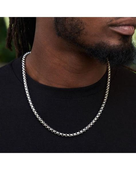 The GLD Shop Rounded Box Chain in Black for Men | Lyst