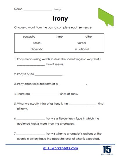 Irony Worksheets - 15 Worksheets.com