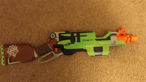 Slightly modded slingfire : r/Nerf