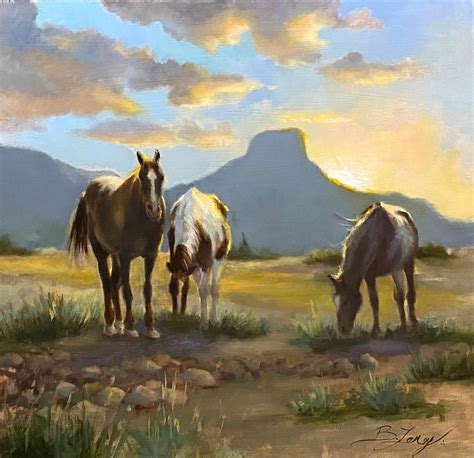 Three Horse Painting PRINT Original Oil on Canvas, Wild Horses, Print ...