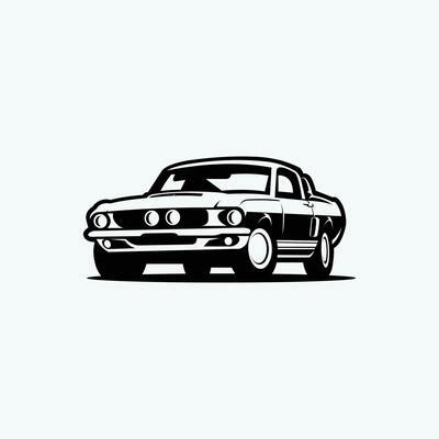 Mustang Car Silhouette Vector Art, Icons, and Graphics for Free Download