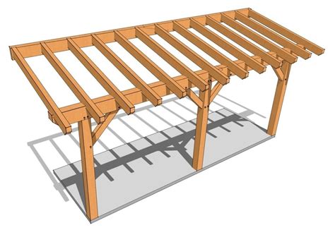 Timber Frame Shed Roof Porch Plan - Timber Frame HQ