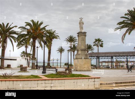 The plaza on the beach of Rota, Spain Stock Photo - Alamy