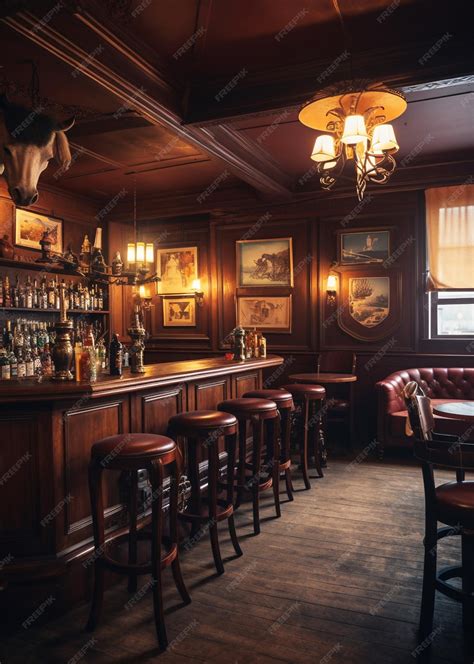 Premium AI Image | Vintage traditional cowboy pub interior for design ...