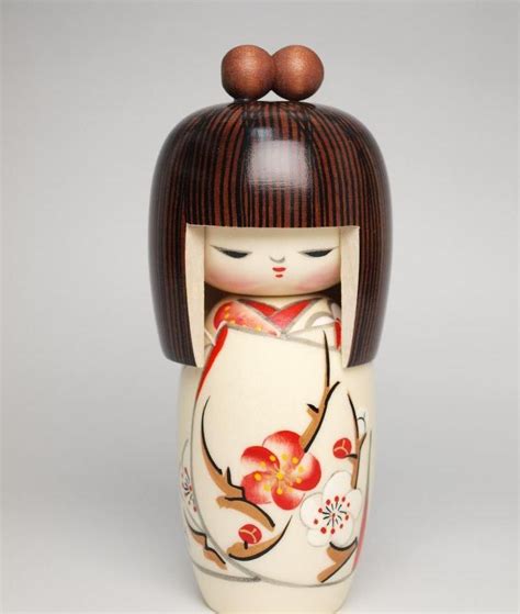 Japanese Creative KOKESHI Wooden Doll 6.25"H Girl Spring Dream Flower ...