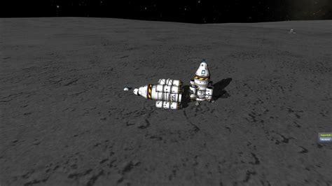 The landing of my lunar rescue craft was so perfectly aimed that I sort of... landed... on top ...