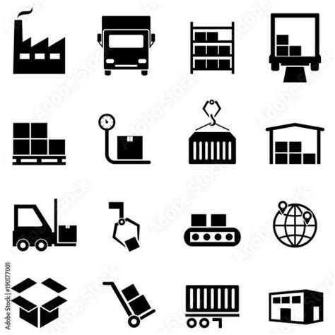 Logistics, distribution and warehouse icons | Logistics logo, Logistics ...