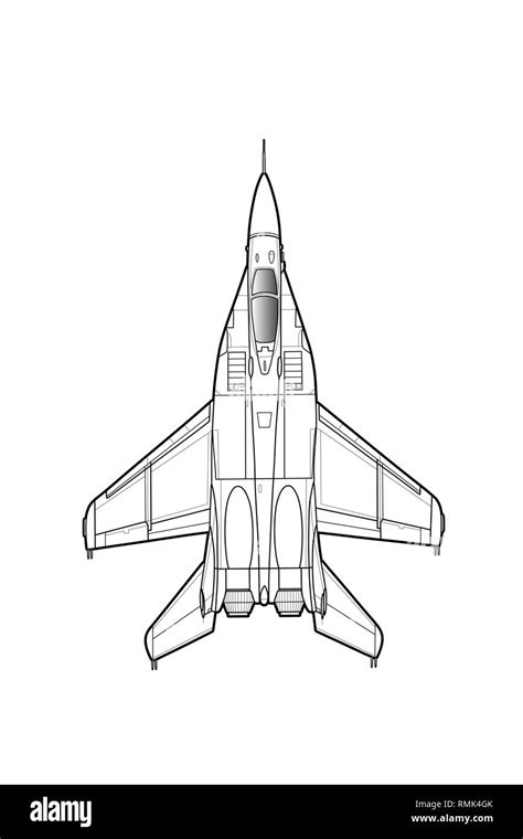 Modern Russian jet fighter aircraft. Vector draw Stock Vector Image ...