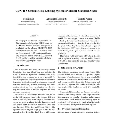 CUNIT: A Semantic Role Labeling System for Modern Standard Arabic - ACL Anthology