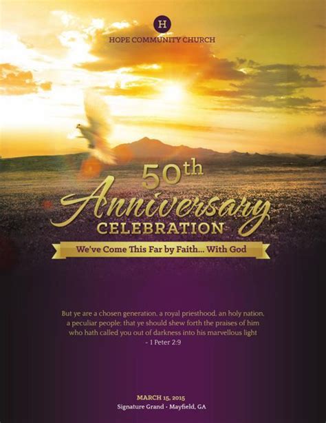 Church Anniversary Service Program Large Template | Program template, Pastors appreciation ...