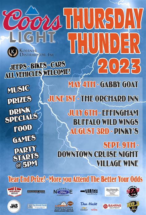 Thursday Thunder 2023 Schedule – Premier Broadcasting, Inc.