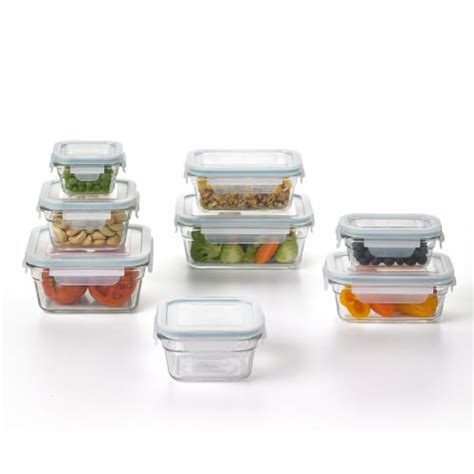 Glasslock Tempered Glass Food Storage Containers with Locking Lids, 16 ...