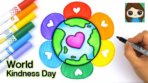 How to Draw the Earth 🌍💖 World Kindness Day - YouTube